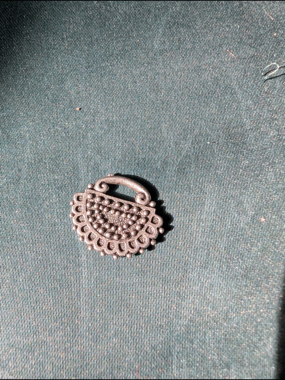 Intricate Silver-Tone Filigree Pendant Charm - Women Jewelry